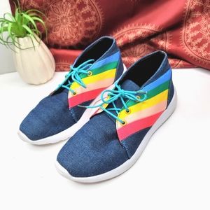 Denim Rainbow Shoes Size 8